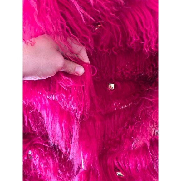 Antique France unique sheep alpaca ? coat fashion runway unique jacket women's M - Picture 10 of 12